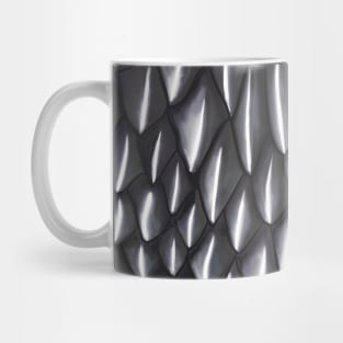 Grey monochrome dragon scales Mug